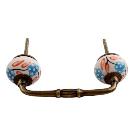 Orange Leaf Flower Ceramic Bridge Handle